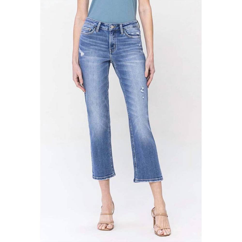 NEW FLYING MONKEY jojo mid rise crop straight jean in dawn